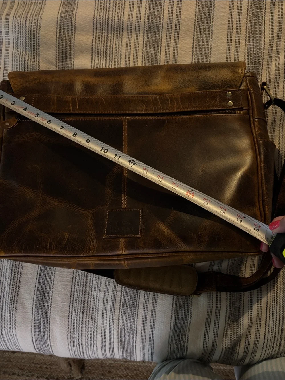 KASILOF Messenger Kodiak Leather Bag